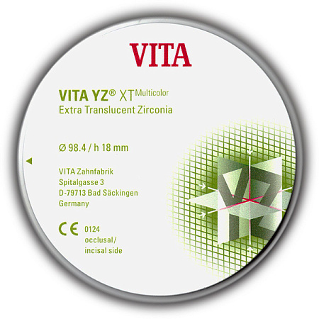 Фрезеровка коронки из диоксид цирконий VITA YZ-XTML MultiColor (Германия) (полная анатомия с высокой прозрачностью)