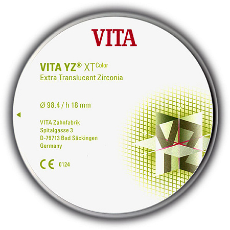 Фрезеровка коронки из диоксид цирконий VITA YZ-XT (Германия) (полная анатомия с высокой прозрачностью)